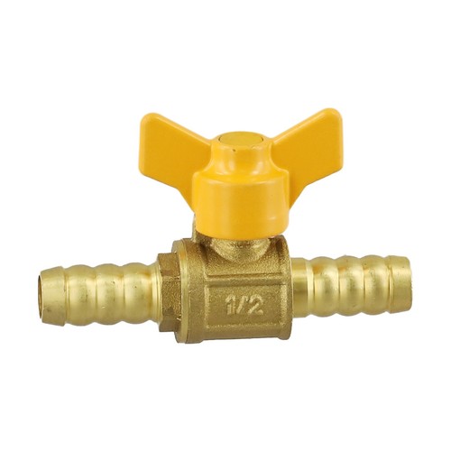 Shaped brass gas valve - brass, for